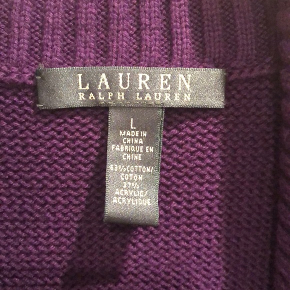 Ralph Lauren Purple Cardigan Buckle Sweater - Picture 9 of 12